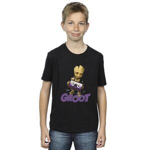 Guardians Of The Galaxy Boys Groot Casette T-Shirt / Black